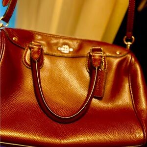 Coach Rich Brown Leather Satchel with shoulder strap